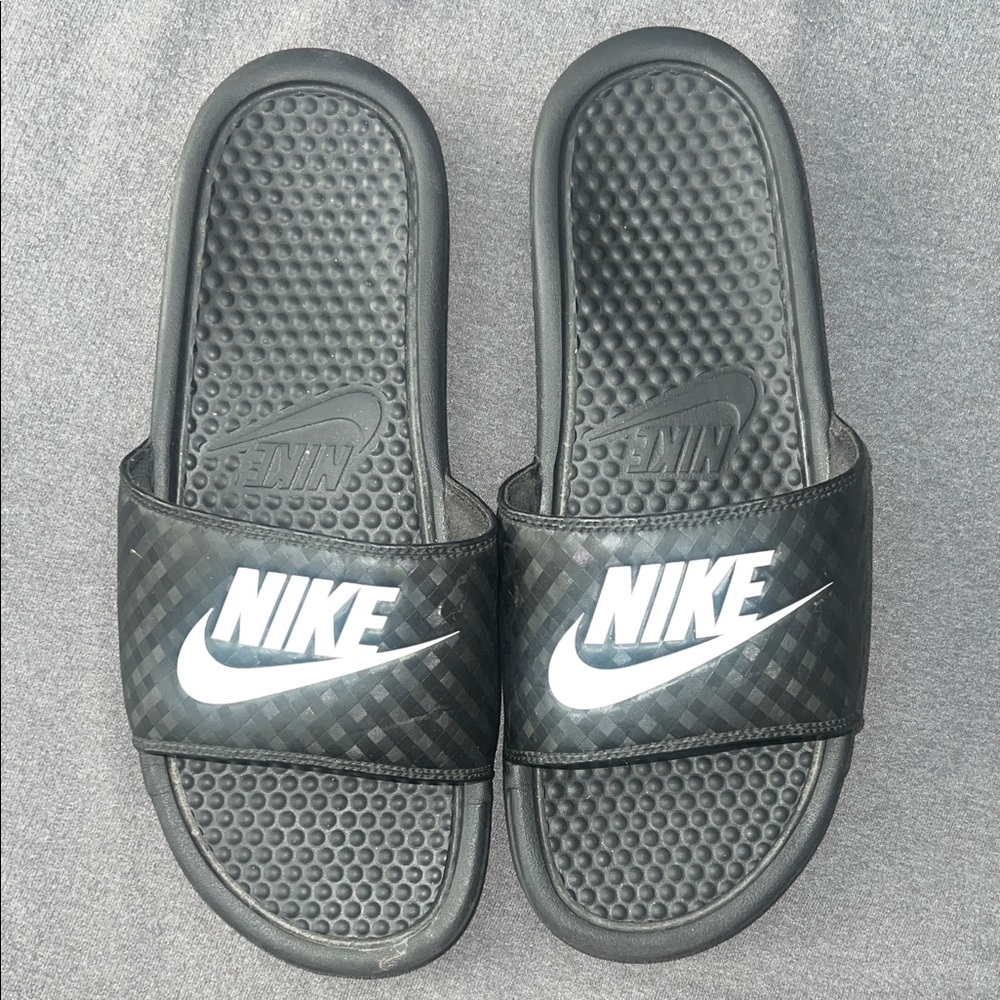 Nike Black and White Slide Sandals